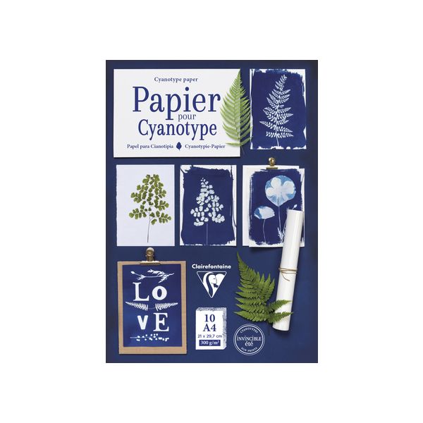 Pochette papier pour Cyanotype - 10 feuilles 300g - auxiliaire essentiel pour cyanotype - Clairefontaine