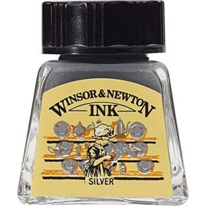 Encre à dessiner - Aluminium - - 14 ml - couleur intense et brillante - calligraphie et dessin - Winsor & Newton