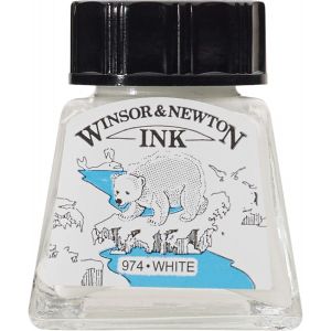 Encre à dessiner - Blanc - 14 ml - couleur intense et brillante - calligraphie et dessin - Winsor & Newton