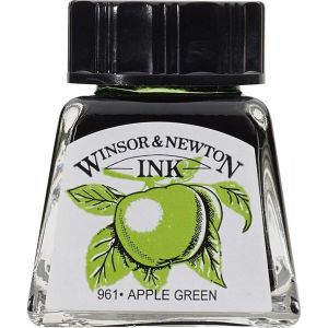 Encre à dessiner - vert pomme - 14 ml - couleur intense et brillante - calligraphie et dessin -  Winsor & Newton