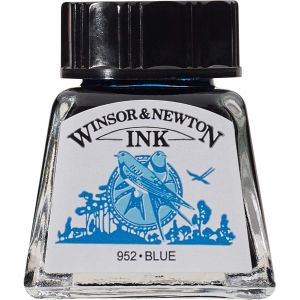 Encre à dessiner - Bleu - 14 ml - couleur intense et brillante - calligraphie et dessin - Winsor & Newton