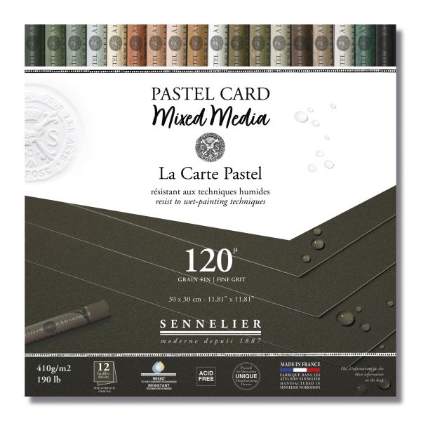 Pastel Card mixed media - Noir Anthracite -30x30cm - Sennelier