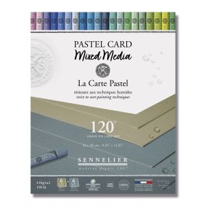 Pastel Card mixed media - Bleu foncé / gris clair- 24x30cm - Sennelier