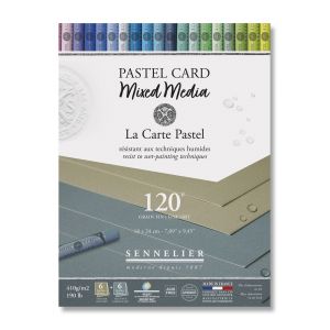 Pastel Card mixed media - Bleu foncé / gris clair- 18x24 cm -Sennelier
