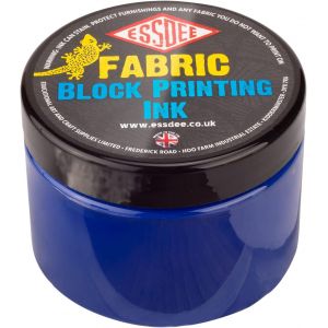 Set de 5 encres tissus pour linogravure - Couleurs bleu - Pot 150ml - Essdee