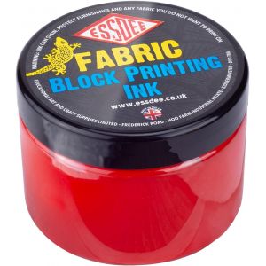 Set de 5 encres tissus pour linogravure - Couleur rouge - Pot 150ml - Essdee