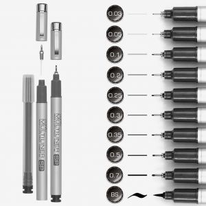 Copic Multiliner SP - Feutre calibré rechargeable - pointes et cartouches interchangeables - Tracés nets et précis - 