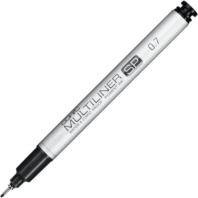 Copic Multiliner SP - Feutre calibré rechargeable - Pointe fine 0.7mm - Encre noire imperméable - 