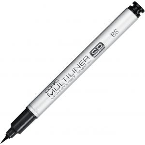 Copic Multiliner SP - Feutre calibré rechargeable - Pointe pinceau brush - Encre noire permanente - 