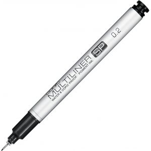 Copic Multiliner SP - Feutre calibré rechargeable - pointe fine 0.2mm - Encre noire indélébile - 