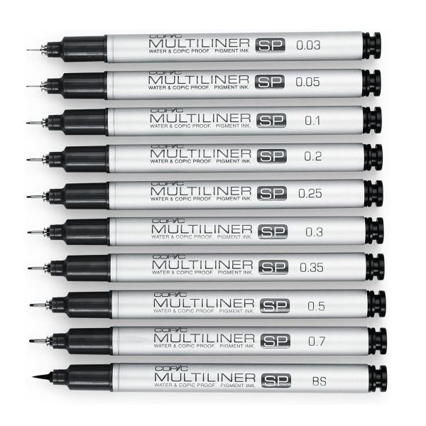 Copic Multiliner SP - Feutre calibré rechargeable - travaux artistiques de détail, le dessin technique et l'écriture - 0.03mm à 