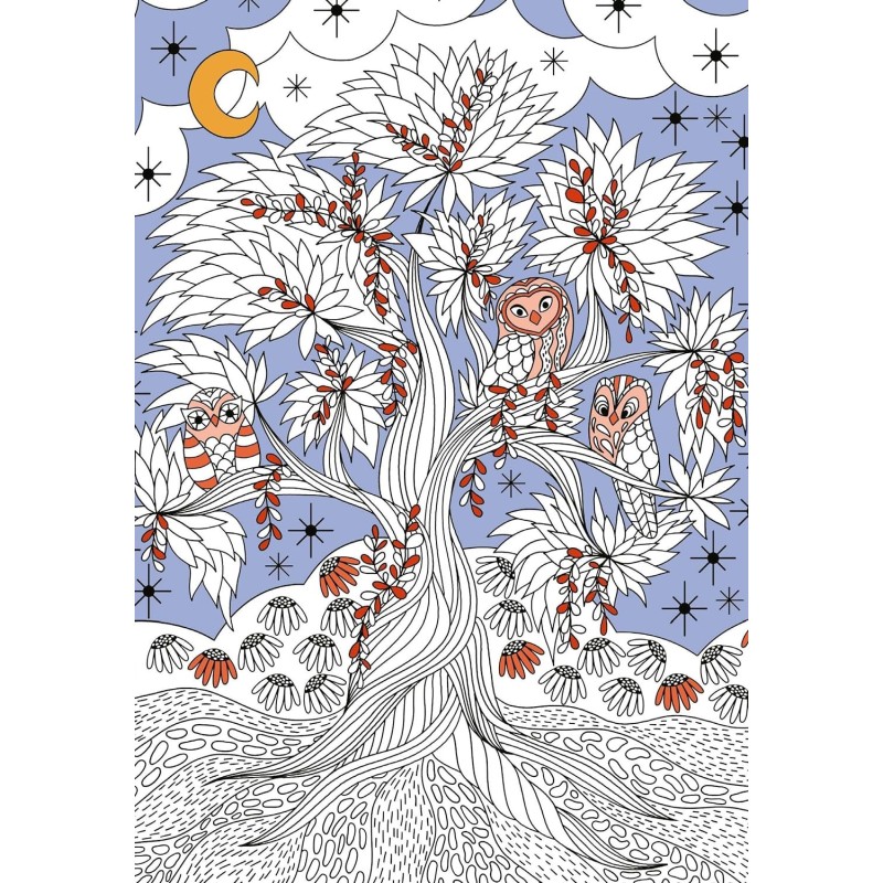 Coloriages "Ecole de magie" + feutres pailletés - Hiboux, sorcières, potions, balais.. - Lili la Baleine, Alexandra Alzieu -  Li