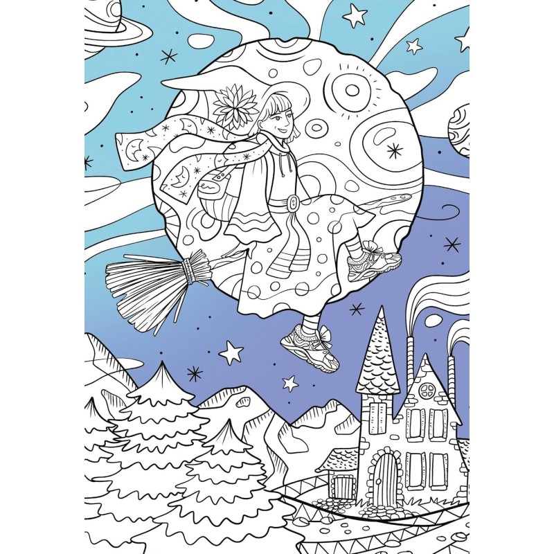 Coloriages "Ecole de magie" + feutres pailletés - sorcières, magie,.. - Lili la Baleine, Alexandra Alzieu -  Livre