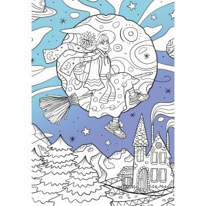Coloriages "Ecole de magie" + feutres pailletés - sorcières, magie,.. - Lili la Baleine, Alexandra Alzieu -  Livre