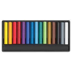 Set de 15 pastels aquarellables Swisscolor - Jaune, orange, écarlate, carmin, violet, outremer, bleu cobalt, bleu clair, vert ém