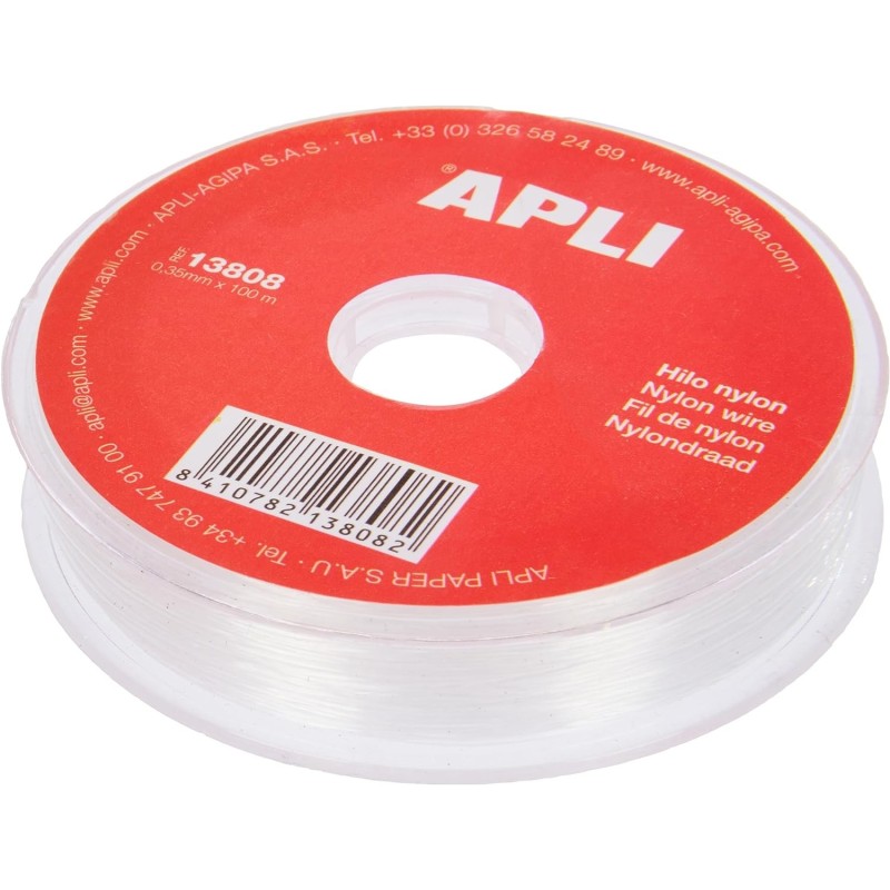 Fil de nylon 0.35mm X 100m - Transparent - Haute résistance - Apli 