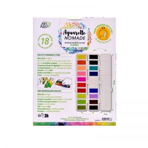 Palette Aquarelle pliable ART & GO- Thème floral - Palette ultra-plate et légère Idéal pour le transport ( tient dans la poche, 