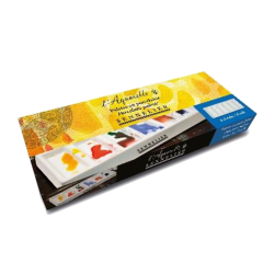 Palette porcelaine Sennelier - Mélanges de peinture aquarelle - 6 emplacements rectangles - 