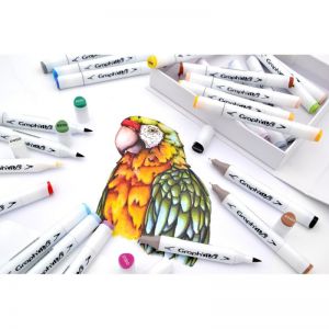 Set 24 marqueurs Graph'it Brush - Parfait pour travailler sur du papier layout ou sur du bristol - Essential