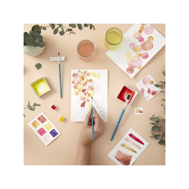 Pochette 3 pinceaux aquarelle ronds - Parfait pour l'aquarelle, l'encre et les peintures diluées -  tracés fluides - Pébéo