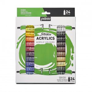 Set d'acrylique Studio Acrylics - Set 24 tubes 12 ml - Variez les techniques : superpositions, mélanges, glacis... - Pébéo