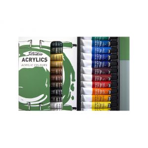 Set d'acrylique Studio Acrylics - Adaptée à de nombreuses surfaces : papier, toile, carton, bois, métal, etc... - Pébéo 