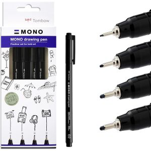 Set feutres calibrés MONO drawing pen - Set "Bold" (épais) de 4 feutres : 02 (environ 0,30 mm), 04 (environ 0,40 mm), 06 (enviro
