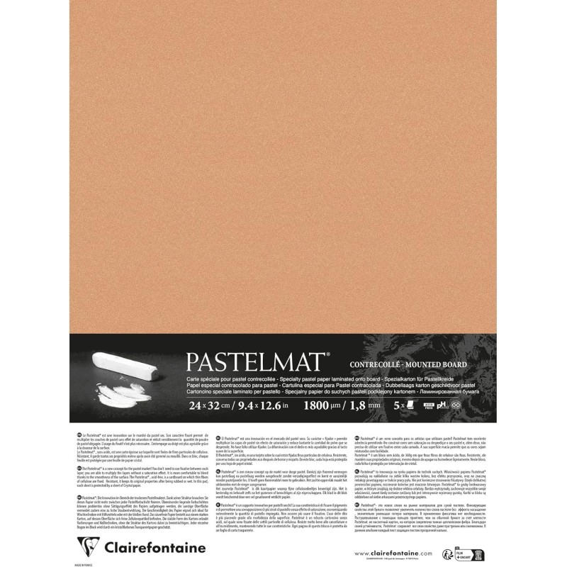 Contrecollé Pastelmat - 24x32 cm - Couleur : sienne - Carton épais pour meilleure tenue - Dessin aux pastels secs et tendres - C