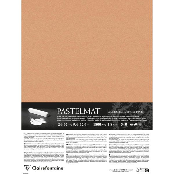 Contrecollé Pastelmat - 24x32 cm - Couleur : sienne - Carton épais pour meilleure tenue - Dessin aux pastels secs et tendres - C
