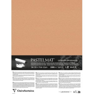 Contrecollé Pastelmat - 24x32 cm - Couleur : sienne - Carton épais pour meilleure tenue - Dessin aux pastels secs et tendres - C