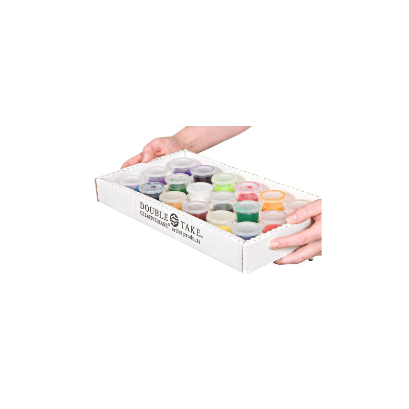 18 pots en plastique Double Take - Idéal pour stocker, converser et transporter efficacement vos différentes peintures ; acryliq