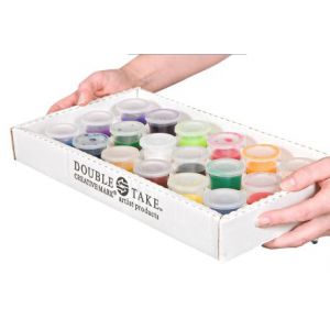 18 pots en plastique Double Take - Idéal pour stocker, converser et transporter efficacement vos différentes peintures ; acryliq