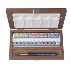 Coffret bois Aquarelle Van Gogh 1/2 godets,  peinture aquarelle