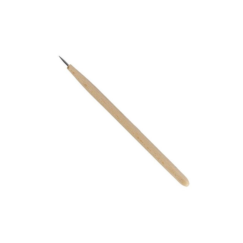 Pointe sèche - 1.5mm - 190100 - Pointe très fine en acier trempe - Linogravure et taille-douce - Manche bois naturel -  Abig