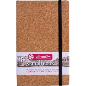 Carnet de croquis en liège - Grain fin 140g - Papier blanc - 80 feuilles -  Art Création - 