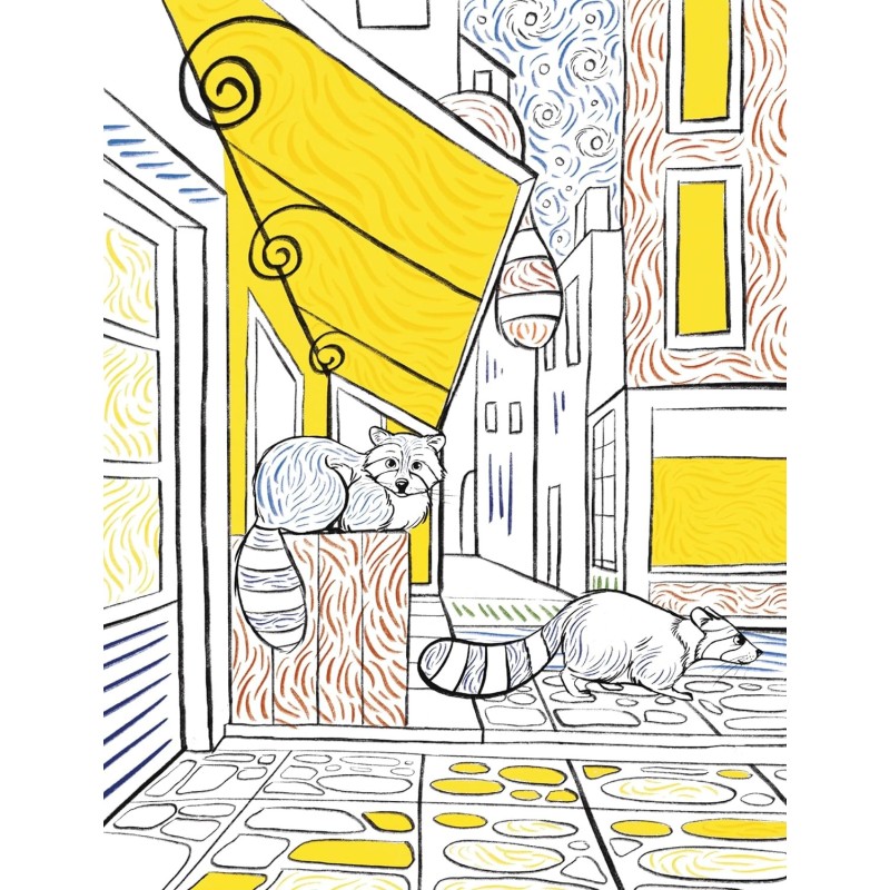 L'art à la manière Vincent Vang Gogh - 20 coloriages - Deux coqs d'or - Madame PERRINE BAYSSAT -  