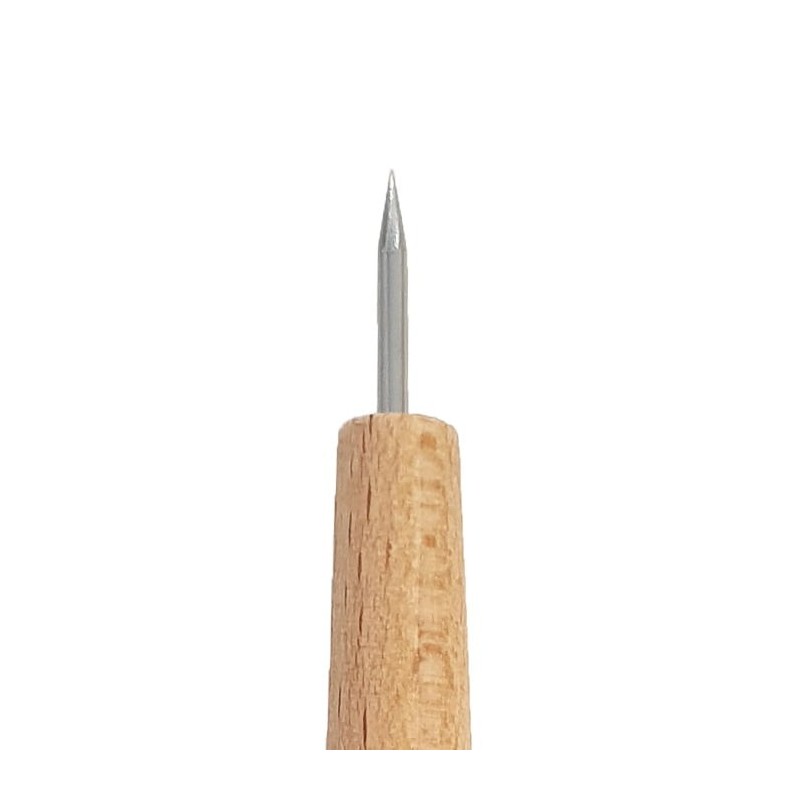 Set de 3 pointes sèches - Pointe fine 1.5mm - Acier - Manche en bois - Gravure - Abig
