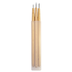 Set de 3 pointes sèches - Pointes en acier - Fine, moyenne et biseautée - Manche en bois naturel - Gravure et taille-douce - Abi