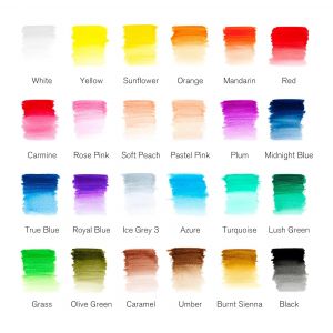Boîte de 24 crayons de couleur aquarellables - Nuancier des couleurs - Riches et vibrantes - Winsor & Newton