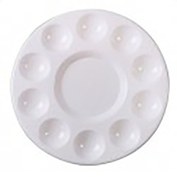 Palette de peinture ronde en plastique - Mélanges peintures à base d'eau - Nid'art - 10 cases