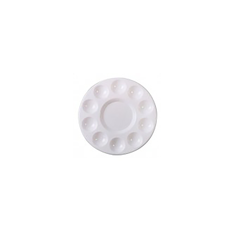 Palette de peinture ronde en plastique - Mélanges peintures à base d'eau - Nid'art - 10 cases