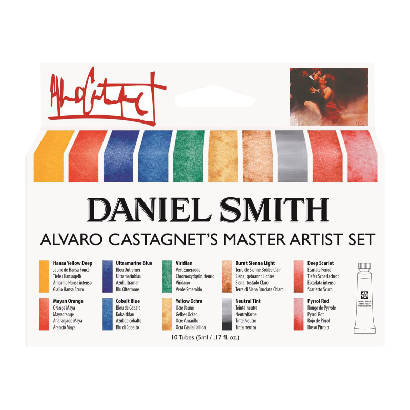 Set aquarelle extra-fine Daniel Smith - 10 couleurs lumineuses - Granuleuses - Alvaro Castanet's