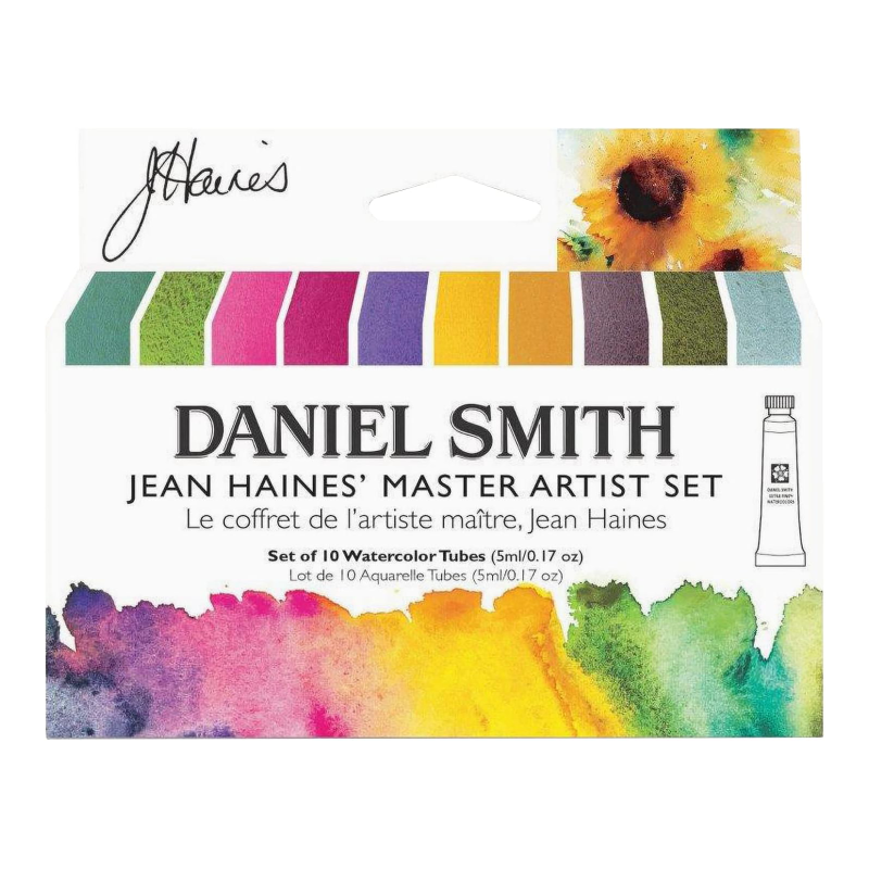 Set aquarelle extra-fine Daniel Smith - 10 couleurs lumineuses et granuleuses - Excellente résistance à la lumière - Jean Haines