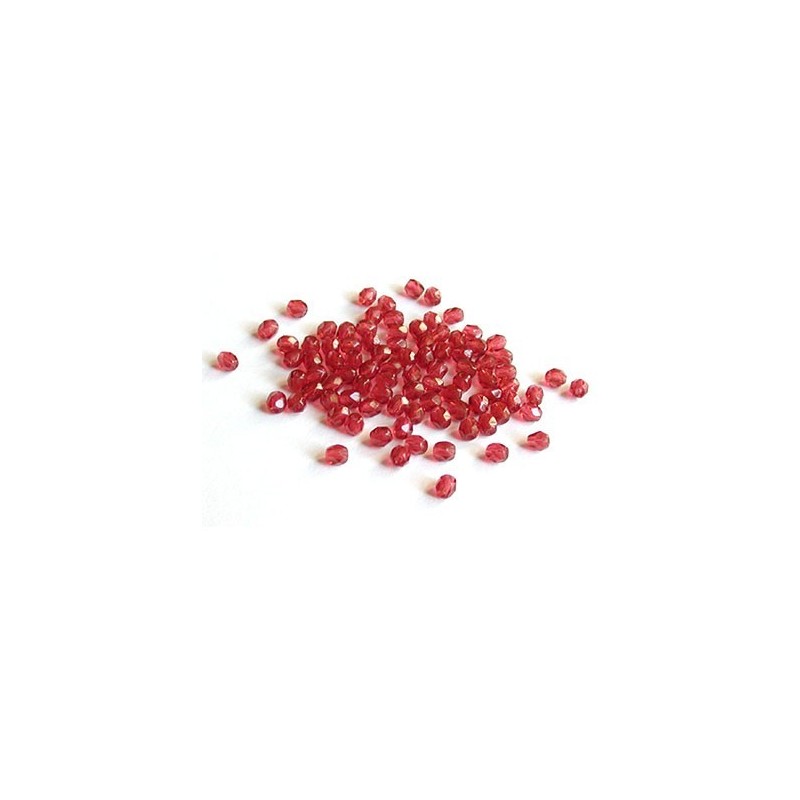 Facettes ou perles de Bohême - Grenat Siam