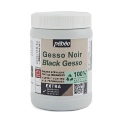 Gesso noir Studio Green - Pot 225ml - Extra adhérence et couvrance - Pébéo