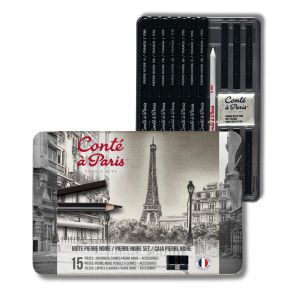 Boîte pierre noire - Conté à Paris