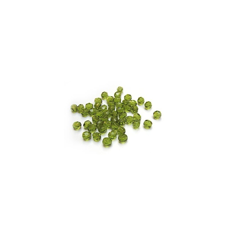Facettes ou perles de Bohême - Olive