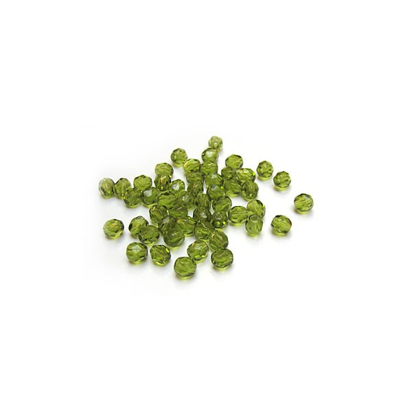 Facettes ou perles de Bohême - Olive