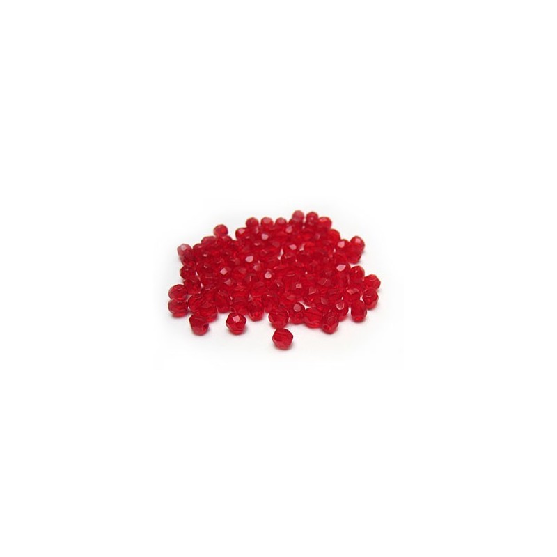 Facettes ou perles de Bohême - Rouge