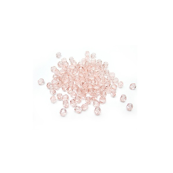 Facettes ou perles de Bohême - Rose